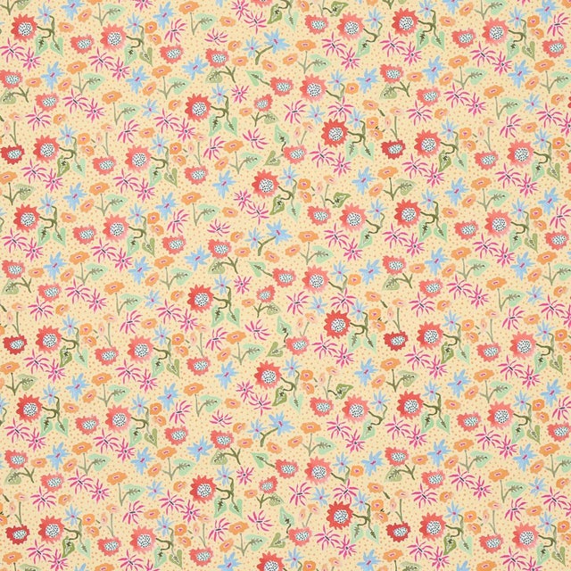 Sample - Schumacher x Happy Menocal Calico Wallpaper In Giverny For Sale