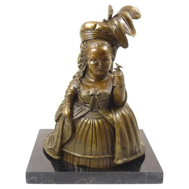 Brown Marie Antoinette Sculpture, 20th Century, Bronze For Sale - Image 8 of 8