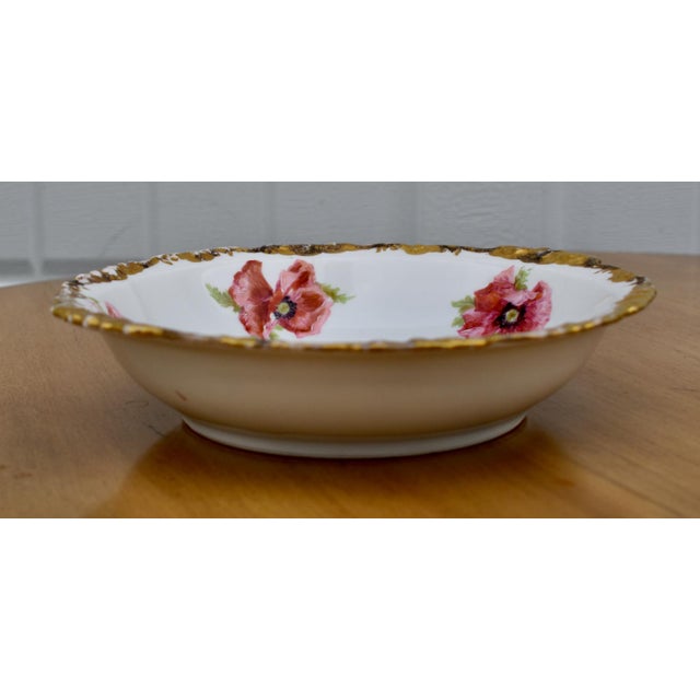 Early 20th Century Antique J Pouyat Limoges Porcelain Bowl Wanamakers Hand Painted Poppy Gold For Sale - Image 5 of 10