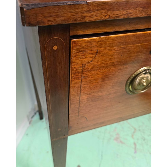 Antique English George III Sheraton Period Inlaid Mahogany Sideboard With Original Removable Stage Back, Circa 1800 For Sale - Image 4 of 18