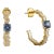 1.35ct Sapphire 14k Gold Inside-Out Hoop Earrings With 66pcs Baguette Diamonds- A Pair For Sale