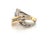 Diamond 14k Two Tone Gold Crossover Band Ring - Size 7 For Sale - Image 4 of 6