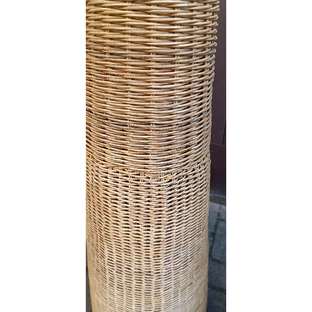 Brown Vintage Canne Floor Lamps, 1960s, Set of 2 For Sale - Image 8 of 11