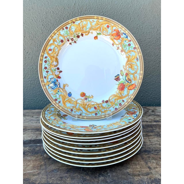 White Vintage “Les Jardin De Versace” for Rosenthal Dinner Plates Z- Set of 10 For Sale - Image 8 of 12