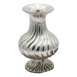 Spiral Gummed Silver Jug with Scalloped Rim For Sale