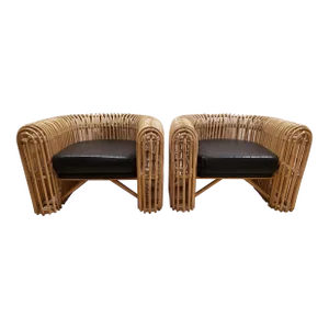 1980s Vintage Henry Olko Club Chairs - a Pair