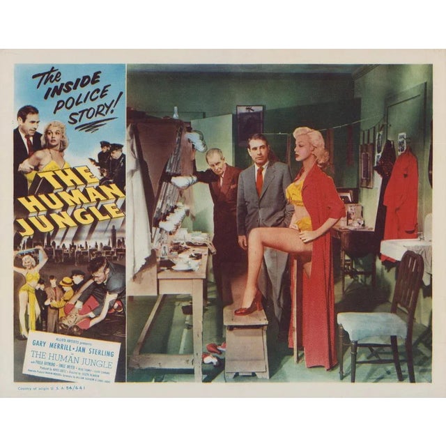 Original lobby card for the film "The Human Jungle" (1954) featuring Gary Merrill and Jan Sterling. This vintage cinema...