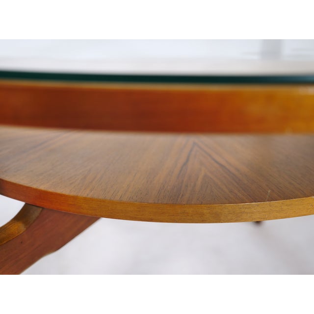 Mid-Century Modern Mid-Century Coffee Table in Walnut and Glass by Wilhelm Renz, 1960s For Sale - Image 3 of 9