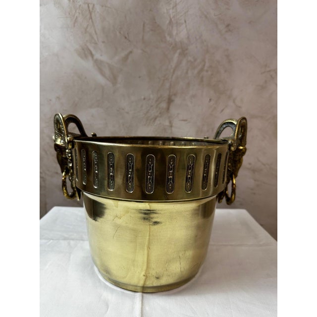 Vintage Brass Champagne Bucket For Sale - Image 3 of 11