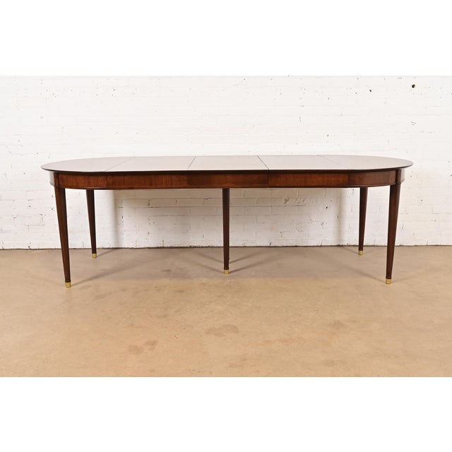 French Henredon French Regency Louis XVI Walnut Extension Dining Table, Newly Refinished For Sale - Image 3 of 14