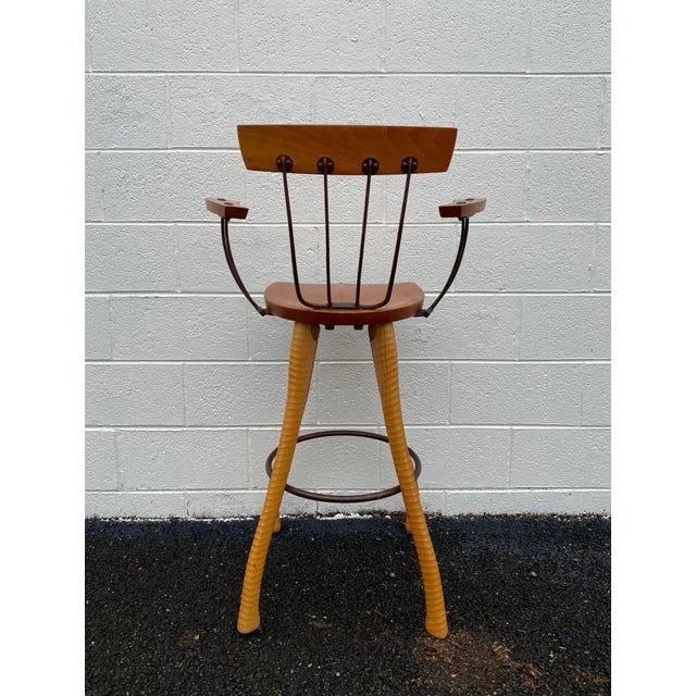 2000 - 2009 Vintage Handmade Bar Stools. Set of 3 Bar Btools For Sale - Image 5 of 9