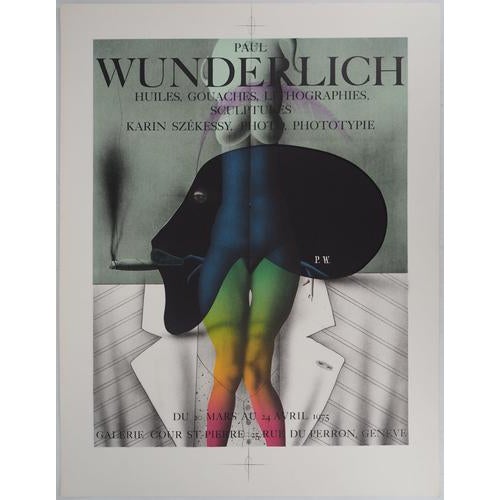 Paul WUNDERLICH The woman with the cigar, 1975 Original vintage poster printed in lithography Signed with the artist's...