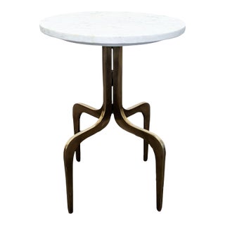 Cb2 Dorset Marble Side Table For Sale