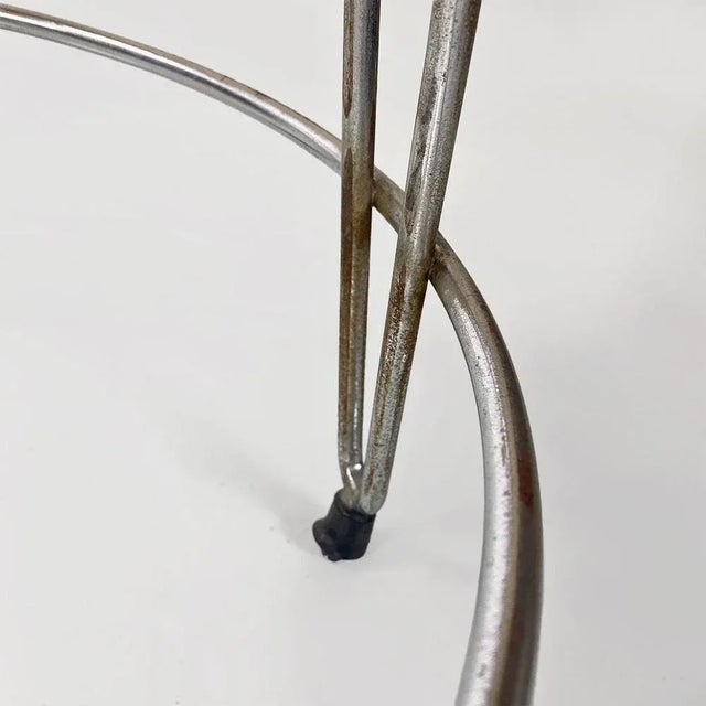 Italian Modern Stool in Black Leatherette and Steel, 1970s For Sale - Image 9 of 11