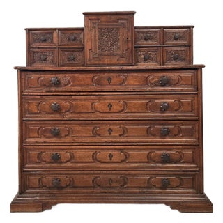 Italian Walnut Baroque Chest, Circa 1780 For Sale