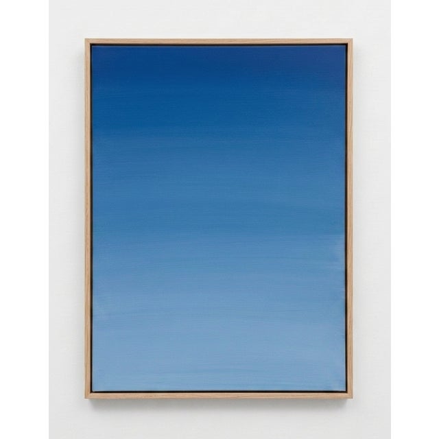 Contemporary Original Contemporary Minimalist Green Landscape Gradient Abstract Painting For Sale - Image 3 of 4