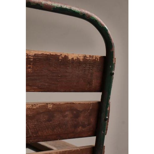 Swedish Iron Garden Armchair with Green Lacquered Wooden Slats, 1930s For Sale - Image 12 of 15