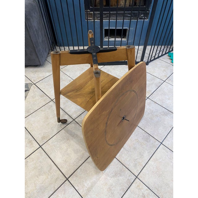 Scandinavian Style Wooden Side Table with Swivel Top, 1950s For Sale - Image 4 of 18