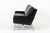 Metal Vintage Postmodern Black Leather & Brushed Steel Loveseat Sofa, 1980s For Sale - Image 7 of 11