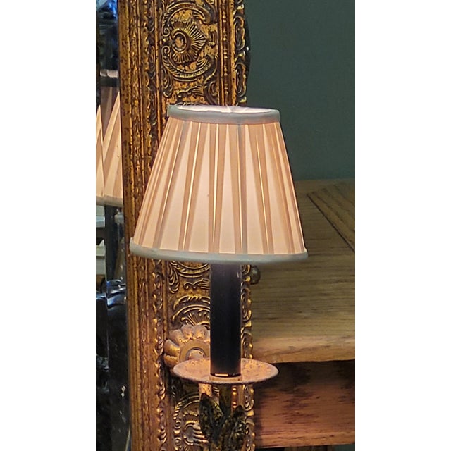 1970s 1970s Candle Lit Gilt & Beveled Glass Mirror For Sale - Image 5 of 11