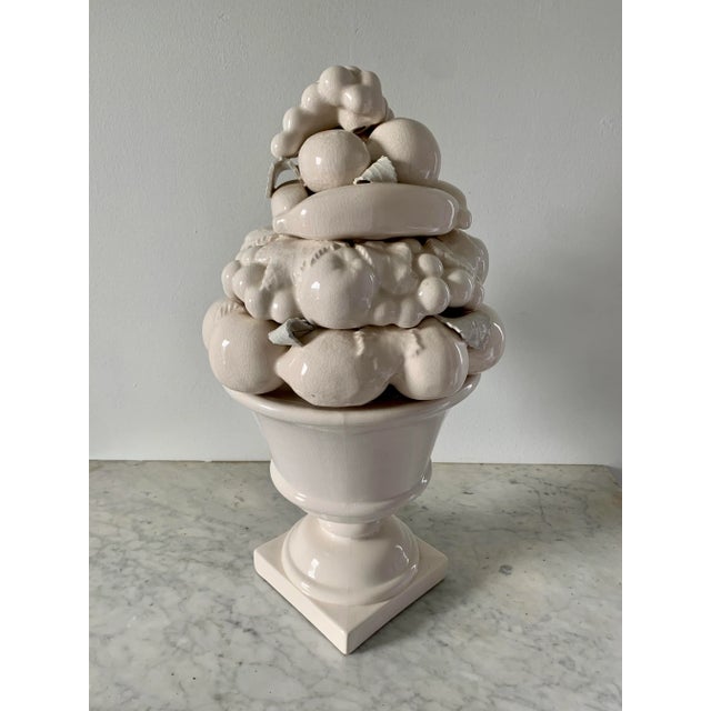 Ceramic Mid-Century White Glazed Ceramic Fruit Topiary For Sale - Image 7 of 14