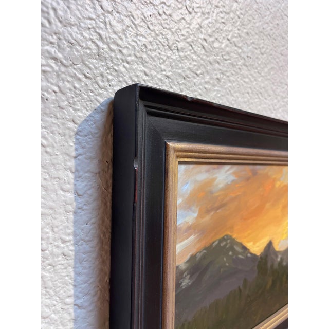 Contemporary Summit County Sunset by Michael DeVore | Oil on panel Landscape with mountains at sunset For Sale - Image 3 of 5