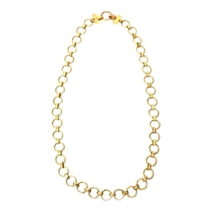 Vintage Yves Saint Laurent Long Brass Link Chain Necklace 1970's