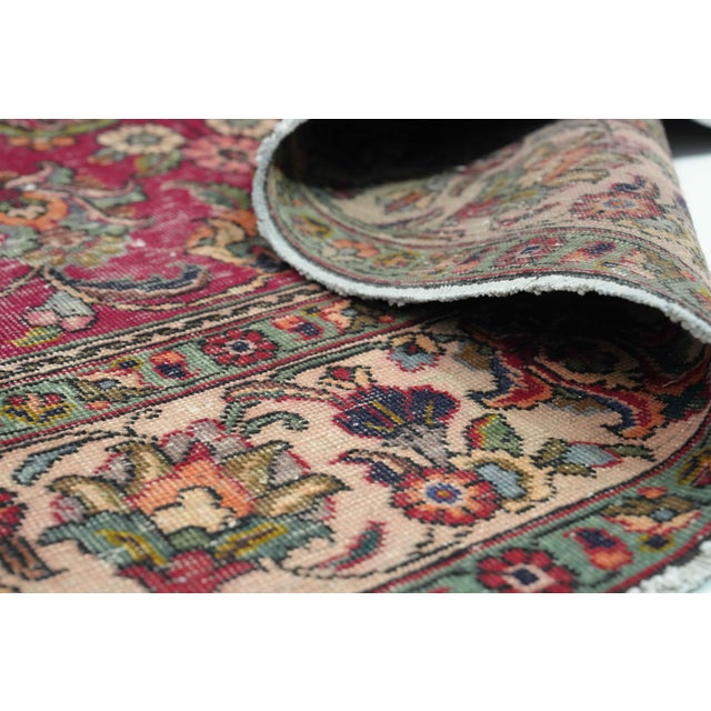 Red 1970s Vintage Persian Handmade Wool 8x11 Red Area Rug For Sale - Image 8 of 11