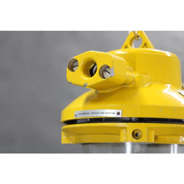 Industrial Glass Lamp, Czechoslovakia, 1970s For Sale - Image 4 of 12