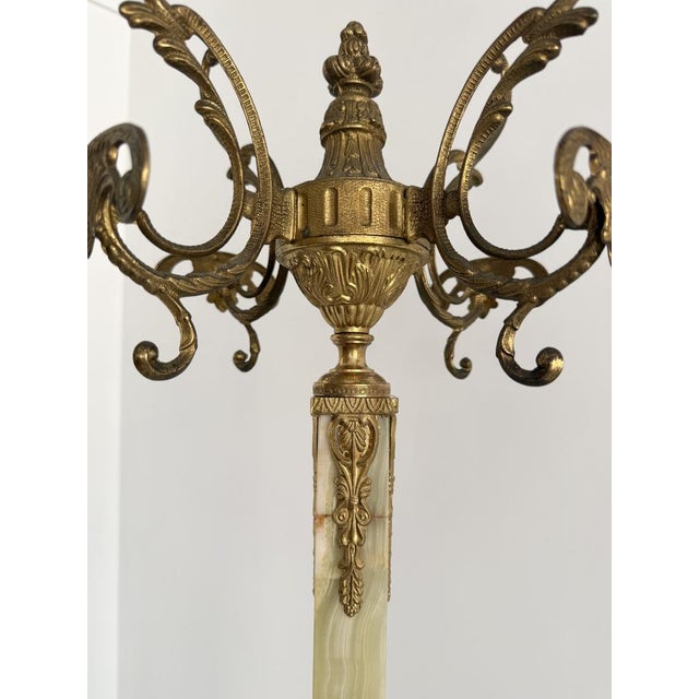 Vintage Italian Onyx Marble and Brass Hall Tree with Rotating Crown and Sculptural Base, 1960s For Sale - Image 9 of 18