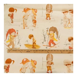 Vintage Wallpaper Fran Mar 1978 Nursery 2+ Roll Girls Bedroom Playroom 27'' W For Sale