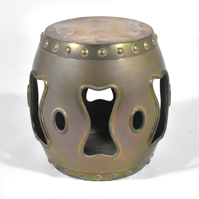 Mid 20th Century Brass Chinese Garden Stool/ Table For Sale - Image 5 of 10