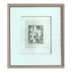 Narcissus by Ansei Uchima Original Hand Tinted Japanese Etching 1981