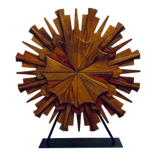 Global Views Organic Modern Large Wood Sunday Sculpture For Sale