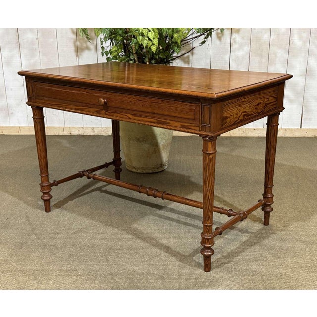 Brown Pitch Pine Desk, Early 20th Century For Sale - Image 8 of 15