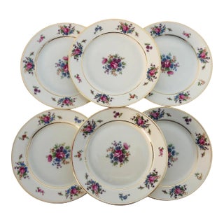 Vintage Tirschenreuth "Queen's Rose" Pattern Dessert Plates- Set of 6 For Sale