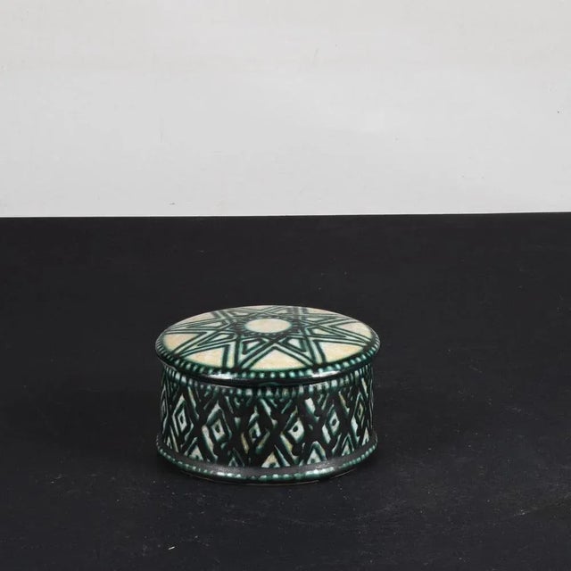 Ceramic Box with Geometric Decorations by M. A. Mercuri For Sale - Image 3 of 10