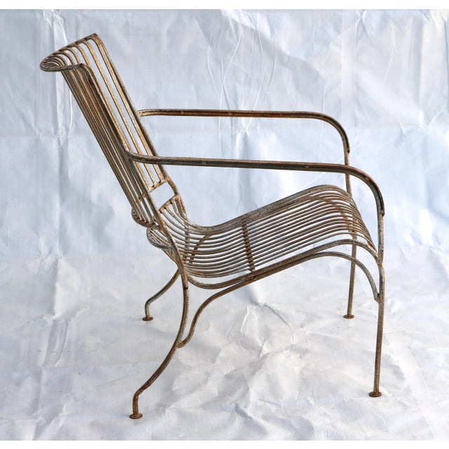 1940's French Wrought Iron Garden Chairs and Bench For Sale - Image 15 of 15