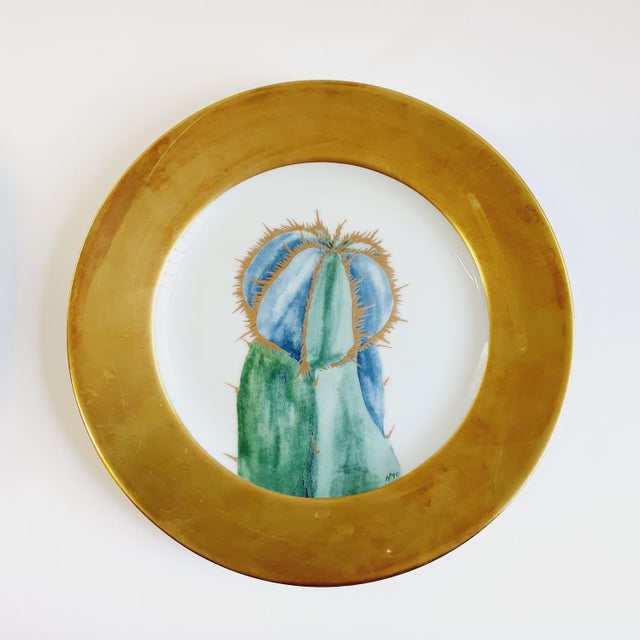 Cactus Plates by Hilton Mc Connico for Daum, 1987, Set of 6 For Sale - Image 4 of 7