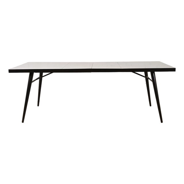 Paul McCobb Planner Group Mid-Century Modern Black Lacquered Extension Dining Table, Newly Refinished For Sale