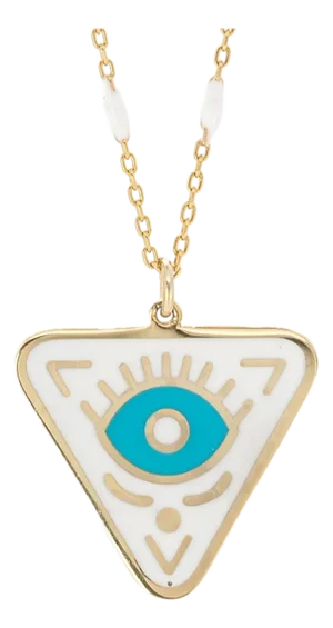 Gold Plated Turquoise Evil Eye Chakra Necklace