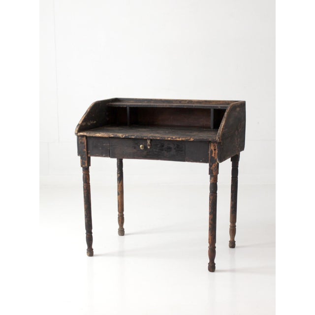 Antique Primitive Painted Wood Writing Desk With Cubbies For Sale - Image 18 of 18