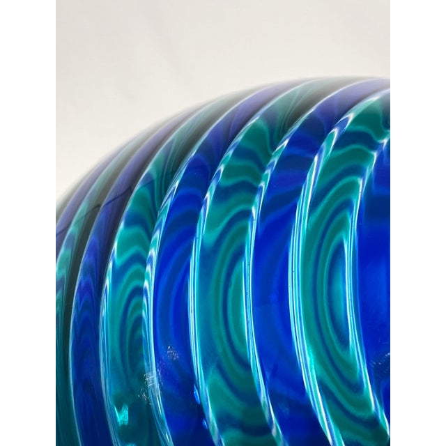 Blue Italian Murano Glass Egg by Paolo Venini for Venini, 2000 For Sale - Image 8 of 9