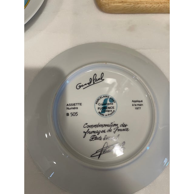 Vintage Set of 6 Limoges Cheese Plates Plus 3 Silverplated Cheese Markers - 9 pcs For Sale - Image 9 of 10