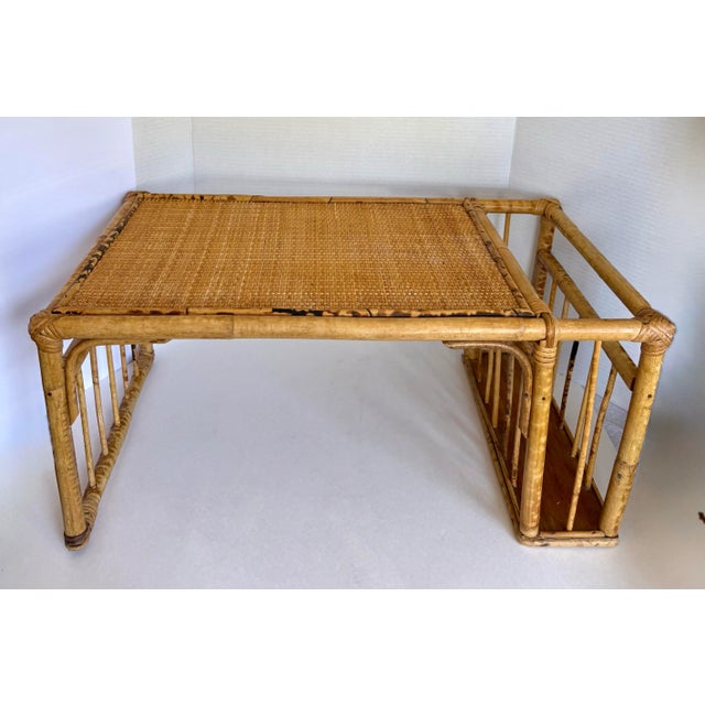 Here is a fabulous natural bamboo and woven rattan breakfast bed tray with magazine/book rack. So great for those loungy...