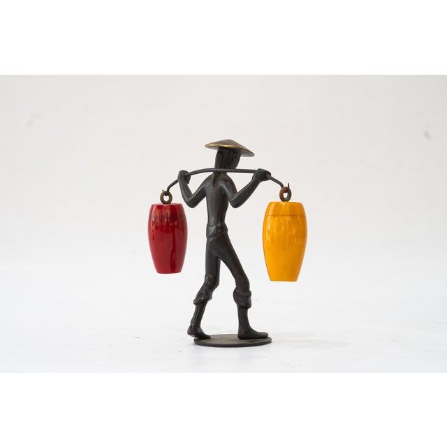 Mid-Century Modern Salt and Pepper Shaker Holder Chinese Figurine by Richard Rohac, 1950s For Sale - Image 3 of 9