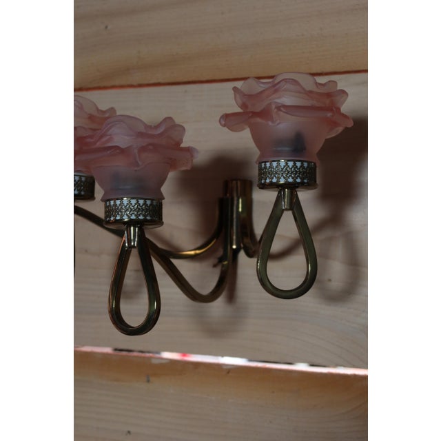 Vintage Brass Wall Lights, 1980s, Set of 3 For Sale - Image 3 of 6