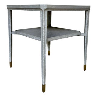 Villa Ad Home Modern Gray Cerused Oak Bertram SIde Table For Sale