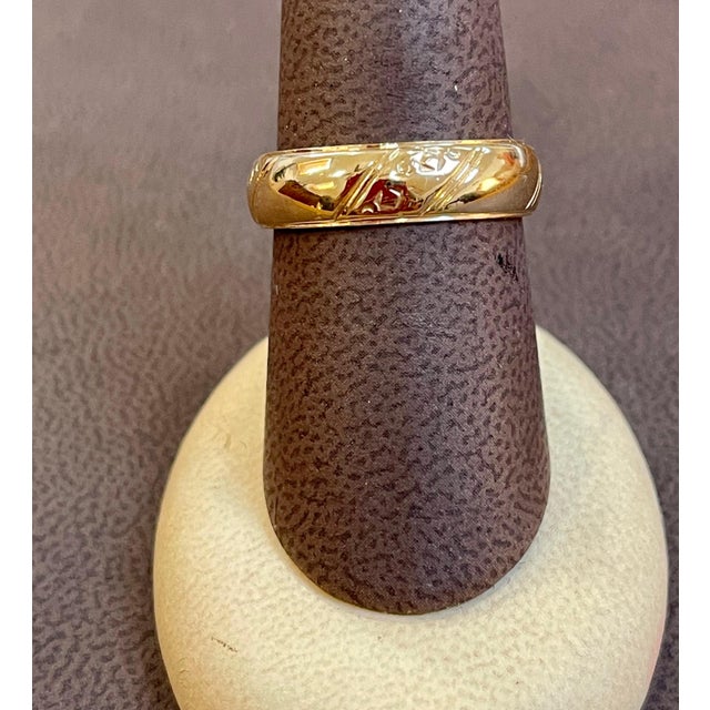 14 Karat Yellow Gold Classic Wide Wedding Band Ring Size 9, Unisex This timeless style adds a Light classic Design all...