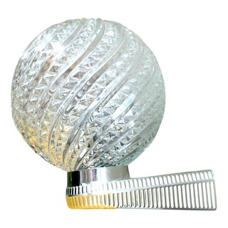 Mid-Century Modern Silver Chome Wall Sconce in Clear Glass, 1970s For Sale